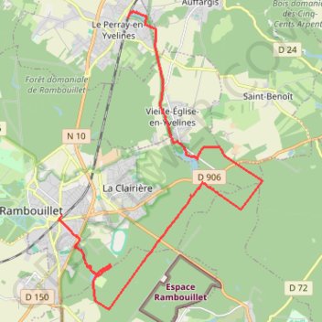 Trace GPS 6K -20km- Les trois étangs vers Rambouillet, itinéraire, parcours