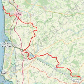 Trace GPS Grigny - Équihen-Plage, itinéraire, parcours