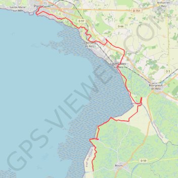 Trace GPS Pornic / Bouin, itinéraire, parcours