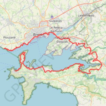 Trace GPS GR34 De Locmaria-Plouzané à Camaret-sur-Mer (Finistère), itinéraire, parcours