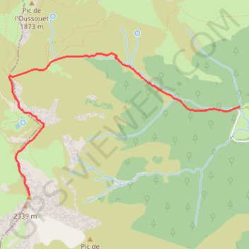 Trace GPS Pic de Montaigu par le Courtaou de Hourc, itinéraire, parcours