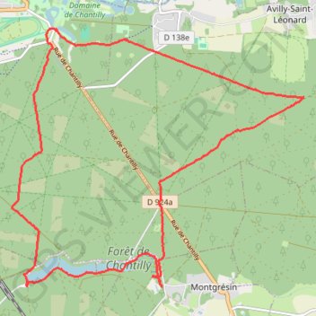 Trace GPS Chantilly, itinéraire, parcours