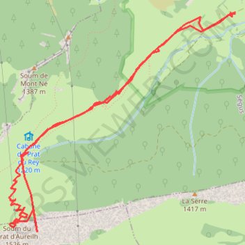 Trace GPS Soum du Prat du Rey, itinéraire, parcours