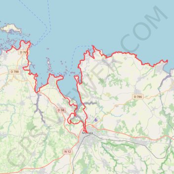 Trace GPS GR 34 : De Locquirec à Santec (Finistère), itinéraire, parcours