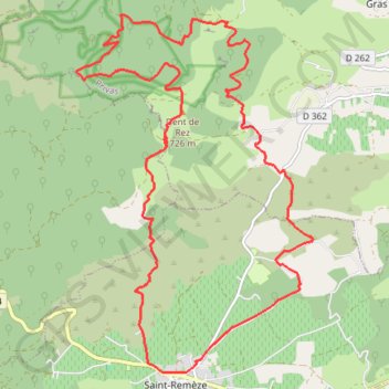 Trace GPS Dent de Rez, col de Baravon, Gogne, Saint Remèze, itinéraire, parcours