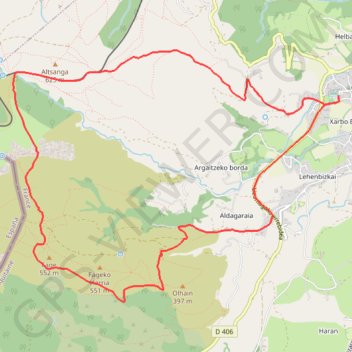 Trace GPS La Rhune par Sare, itinéraire, parcours