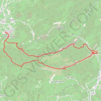 Trace GPS Les Dentelles Sarrasines en boucle par le Devès et le rocher du Turc, itinéraire, parcours