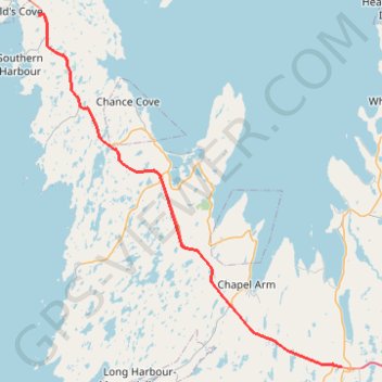 Trace GPS Arnold's Cove - Whitbourne, itinéraire, parcours