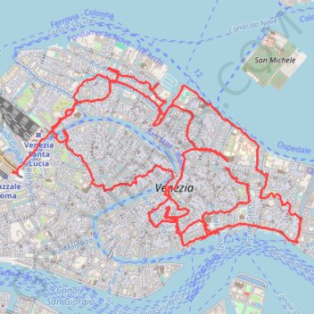 Trace GPS Dernier jour à Venise, itinéraire, parcours
