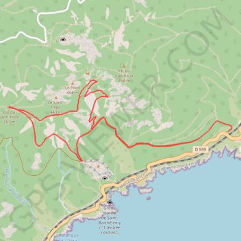 Trace GPS Autour du rocher Saint Barthelemy, itinéraire, parcours