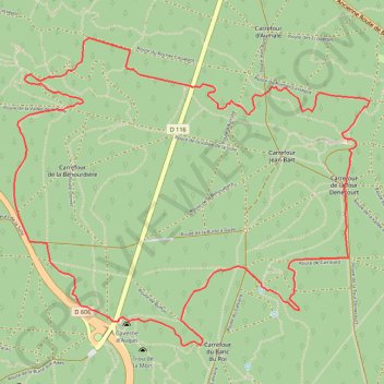 Trace GPS Circuit n°4 - Sentier MBF-ONF en forêt de Fontainebleau, itinéraire, parcours