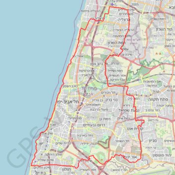 Trace GPS Bat Yam - Herzelia, itinéraire, parcours