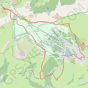 Trace GPS Rando - Montée au Sancy côté Super-Besse, itinéraire, parcours