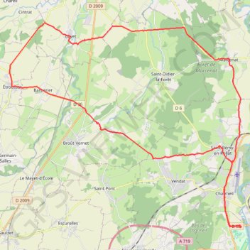 Trace GPS DHV W40 52-303 Etroussat Bayet, itinéraire, parcours