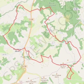 Trace GPS Plounéour Ménez, itinéraire, parcours