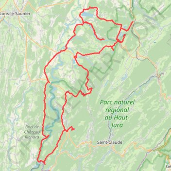 Trace GPS Route des lacs du Jura, itinéraire, parcours