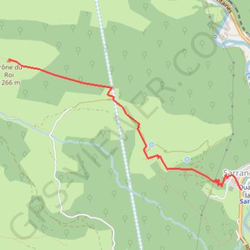 Trace GPS Sarrance-Trône du Roy, itinéraire, parcours