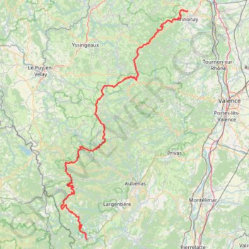 Trace GPS Grande Traversée des Monts d'Ardèche, itinéraire, parcours