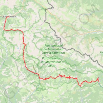 Trace GPS 5b Barcelonnette - Col de la Cayolle - Saint Martin de Vésubie, itinéraire, parcours