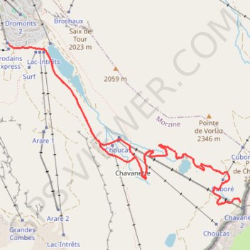 Trace GPS Le lac de Chavanette depuis Avoriaz, itinéraire, parcours