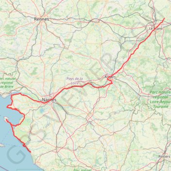 Trace GPS ITINÉRAIRE-433km-IBP1226-running, itinéraire, parcours