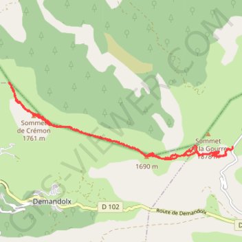 Trace GPS Soleilhas - Vauplane - Crête de Crémon, itinéraire, parcours