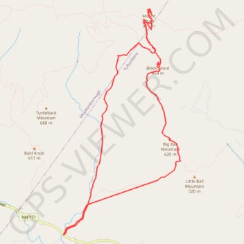 Trace GPS Black Snout and Mount Shaw Loop, itinéraire, parcours