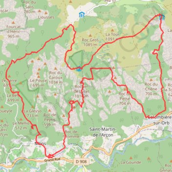 Trace GPS Trail du Caroux, itinéraire, parcours