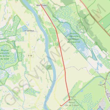 Trace GPS Piste cyclable de Port Saint Louis du Rhône à Arles, itinéraire, parcours