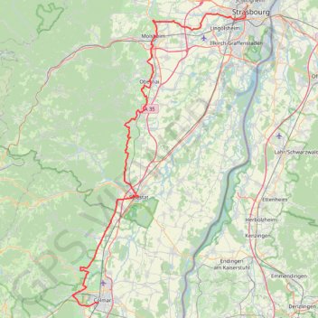 Trace GPS La route des vins d'Alsace, itinéraire, parcours