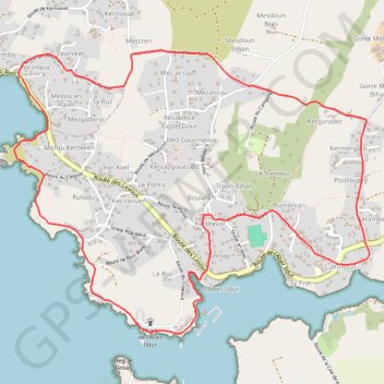 Trace GPS Autour de Lanildut, itinéraire, parcours
