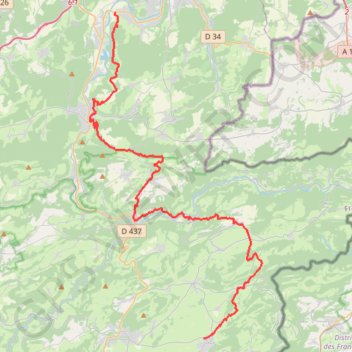 Trace GPS 2j Mandeurre Damprichard, itinéraire, parcours