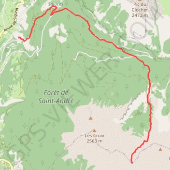 Trace GPS Col du Brunel - Pointe 2537m, itinéraire, parcours