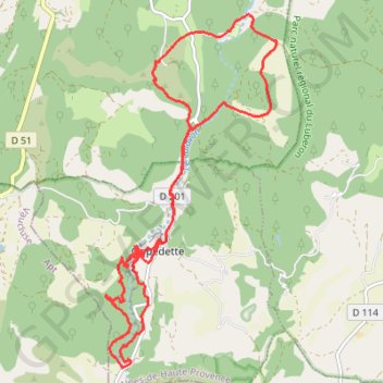 Trace GPS Les Gorges d'Oppedette, itinéraire, parcours