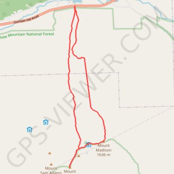 Trace GPS Mount Adams and Mount Madison Loop, itinéraire, parcours