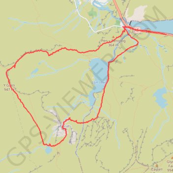 Trace GPS Llyn Ogwyn, Devil's Kitchen and Y Garn circuit, itinéraire, parcours