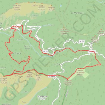 Trace GPS Col de Turini à la Cime de calmette par Suorcas, itinéraire, parcours
