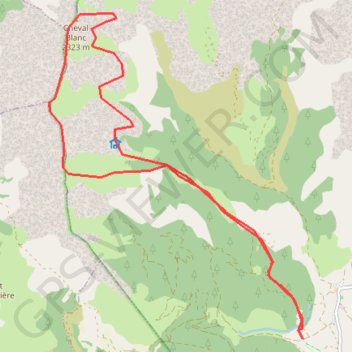 Trace GPS Le cheval blanc, itinéraire, parcours