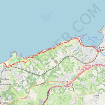 Trace GPS Randonnée sentier du littoral, itinéraire, parcours