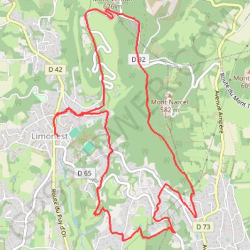 Trace GPS Boucle depuis Limonest, itinéraire, parcours