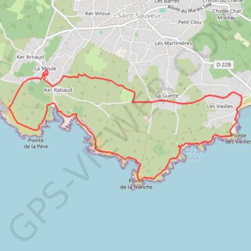 Trace GPS La Sente de la Meule - L'île d'Yeu, itinéraire, parcours