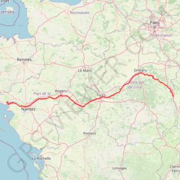 Trace GPS La Loire de Saint-Nazaire à Cosne-sur-Loire, itinéraire, parcours