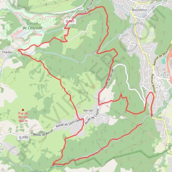 Trace GPS Ceyrat-Berzet, itinéraire, parcours