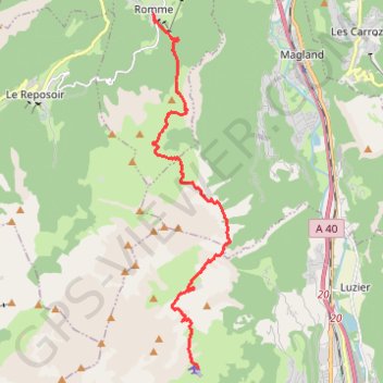 Trace GPS De Mayères à Romme, itinéraire, parcours