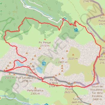 Trace GPS Pic de la Montagnette depuis l'Hospice de France, itinéraire, parcours