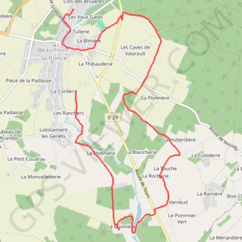 Trace GPS Beaumont la ronce, itinéraire, parcours