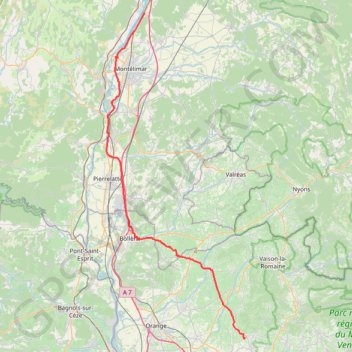 Trace GPS Beaumes de venise - La Coucourde, itinéraire, parcours