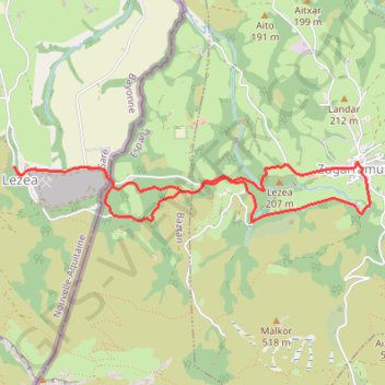 Trace GPS Zugarramurdi depuis les Grottes de Sare, itinéraire, parcours