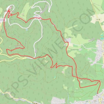 Trace GPS Circuit Barr au Mont-Sainte-Odile, itinéraire, parcours