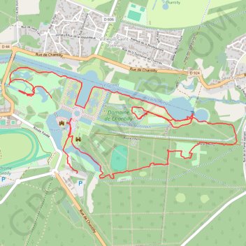 Trace GPS Parc de Chantilly, itinéraire, parcours